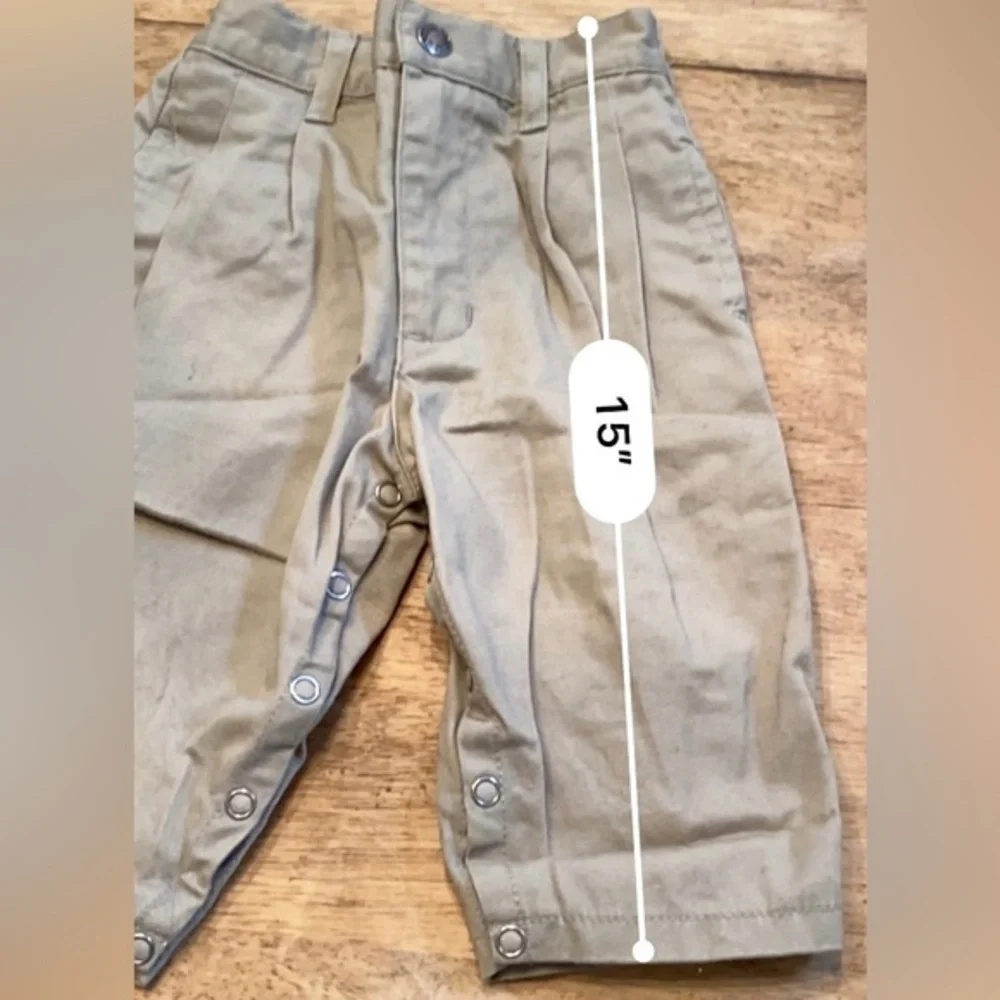 Vintage Gymboree Size 3-6 Months 100% Cotton Pleated Khaki‎ Chinos